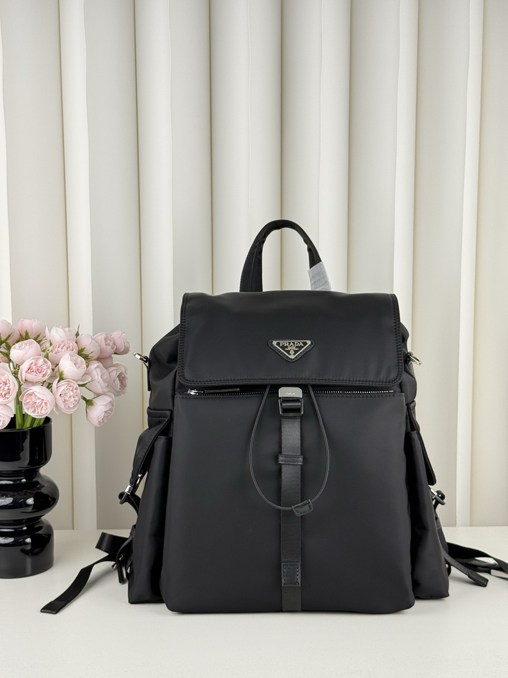 🌹Prada Re-Nylon Drawstring Backpack Triangle Logo